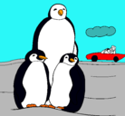 Dibujo Familia pingüino pintado por penguin