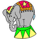 Dibujo Elefante actuando pintado por elleee