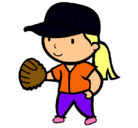 Dibujo Jugadora de béisbol pintado por miley
