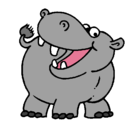 Dibujo Hipopótamo pintado por nallely