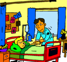 Dibujo Niño hospitalizado pintado por laura