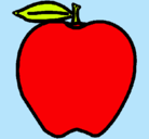 Dibujo manzana pintado por nuria
