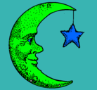 Dibujo Luna y estrella pintado por LUNA