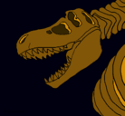 Dibujo Esqueleto tiranosaurio rex pintado por lara