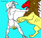 Dibujo Gladiador contra león pintado por DARIELVALDEZ