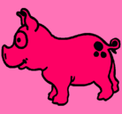 Dibujo Cerdo pintado por pablo5