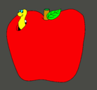 Dibujo Gusano en la fruta pintado por frank