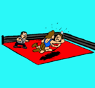 Dibujo Lucha en el ring pintado por Camilo