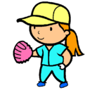 Dibujo Jugadora de béisbol pintado por andy