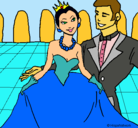 Dibujo Princesa y príncipe en el baile pintado por evelyn