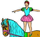 Dibujo Trapecista encima de caballo pintado por antonella