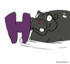 Dibujo Hipopótamo pintado por gada
