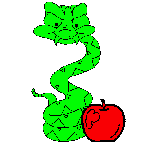 Serpiente y manzana