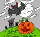 Dibujo Paisaje de Halloween pintado por bastian