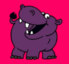 Dibujo Hipopótamo pintado por manu