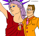Dibujo Estados Unidos de América pintado por paola