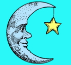 Dibujo Luna y estrella pintado por Dyner