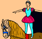Dibujo Trapecista encima de caballo pintado por kevinrojas