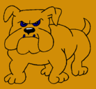 Dibujo Perro Bulldog pintado por logan