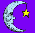 Dibujo Luna y estrella pintado por biancayyaz