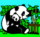 Dibujo Mama panda pintado por ANDRES