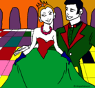 Dibujo Princesa y príncipe en el baile pintado por fatima