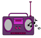Dibujo Radio cassette 2 pintado por karely