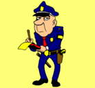 Dibujo Policía haciendo multas pintado por gotcila