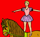 Dibujo Trapecista encima de caballo pintado por laia