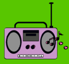 Dibujo Radio cassette 2 pintado por mercllimonaescarpanter
