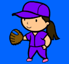 Dibujo Jugadora de béisbol pintado por SaraMaria