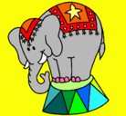 Dibujo Elefante actuando pintado por afrodita