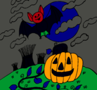 Dibujo Paisaje de Halloween pintado por Esteban