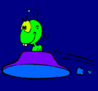 Dibujo Extraterrestre volando pintado por Laia