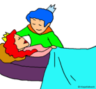 Dibujo La princesa durmiente y el príncipe pintado por lucia