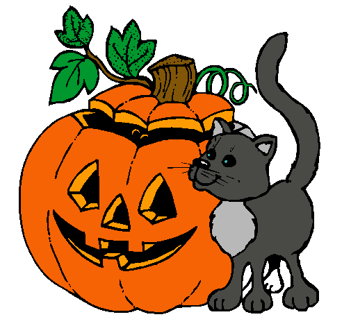 Calabaza y gato