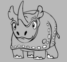 Dibujo Rinoceronte pintado por alan
