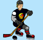 Dibujo Jugador de hockey sobre hielo pintado por alicie