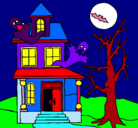 Dibujo Casa fantansma pintado por lacasadecolor