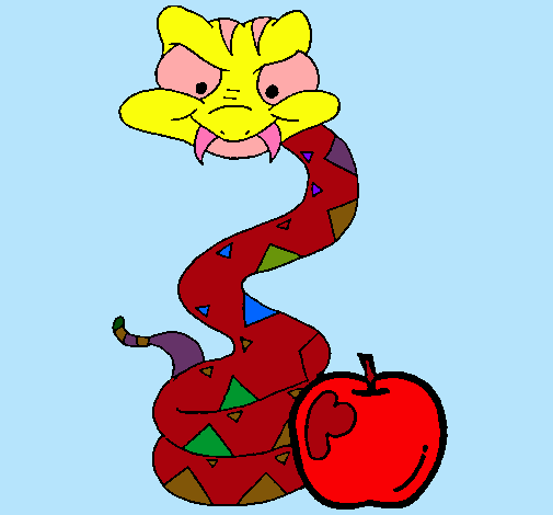 Serpiente y manzana