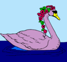 Dibujo Cisne con flores pintado por chrisfer