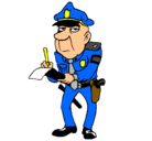 Dibujo Policía haciendo multas pintado por edgar