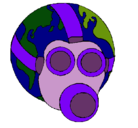 Dibujo Tierra con máscara de gas pintado por ..Gene..