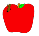 Dibujo Gusano en la fruta pintado por vania
