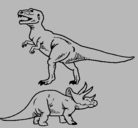 Dibujo Triceratops y tiranosaurios rex pintado por VEROCENICIENTA