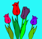 Dibujo Tulipanes pintado por fresita