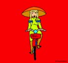Dibujo China en bicicleta pintado por elisasophieramis