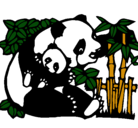 Dibujo Mama panda pintado por amanda