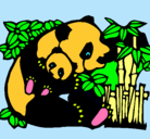 Dibujo Mama panda pintado por carlos