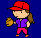 Dibujo Jugadora de béisbol pintado por anahi